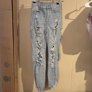 American Eagle Outfitters Ripped Light Blue Skinny Jeans